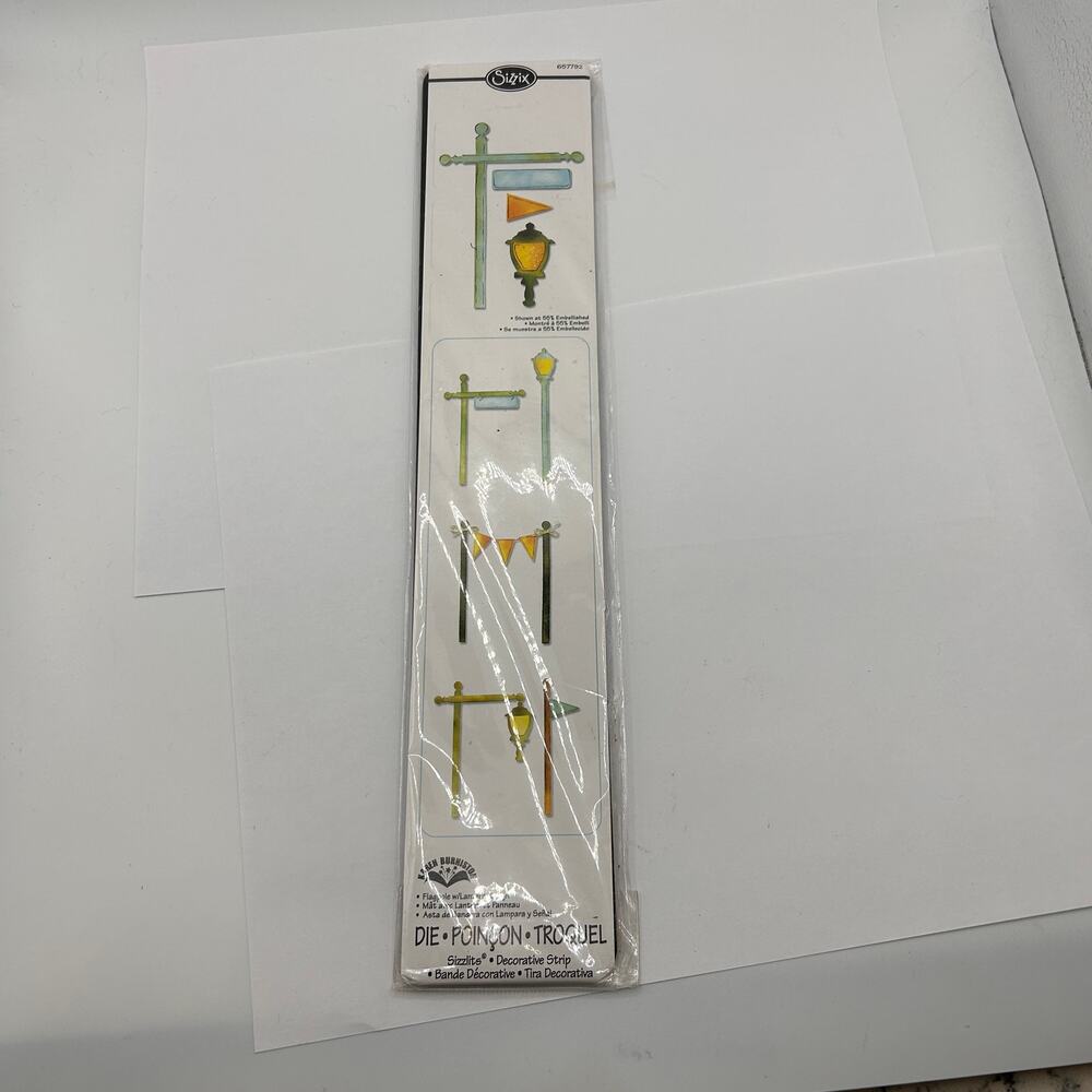 Sizzix Karen Burniston Die 657792 Flagpole w Lantern and Sign New
